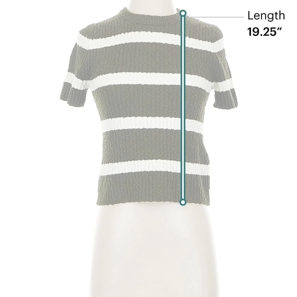 NWT - Madewell Green and Ivory Striped Sweater - XS - Picture 3 of 3